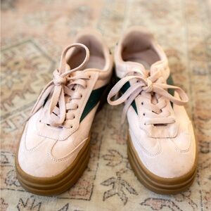 JustFab Pink and Green Sneakers